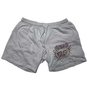 Sublime Sun Face Graphic Sweat Shorts Mens Medium Beige Drawstring Lounge